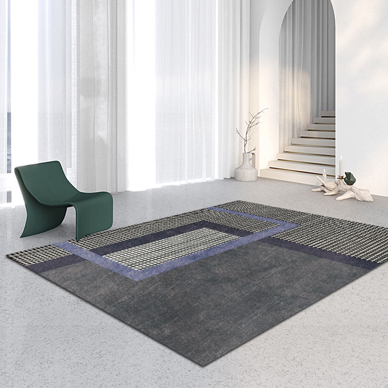Modern Rectangle Print Rug Polyester Area Carpet Stain Resistant Indoor Rug for Living Room