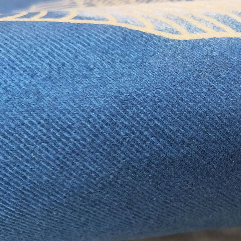 Blue Modern Rug Polyester Striped Area Rug Non-Slip Backing Rug for Living Room