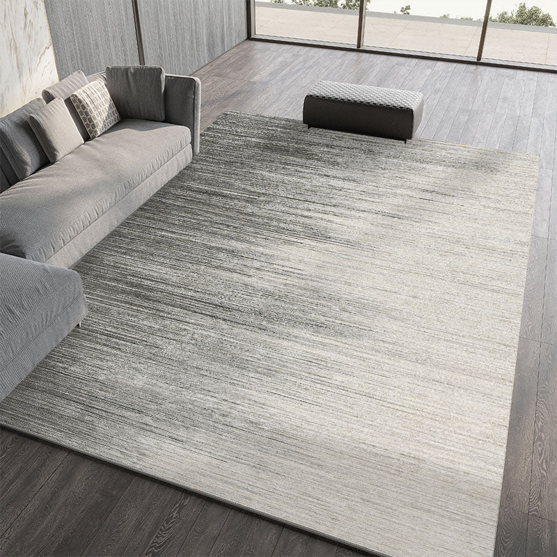 Minimalist Polyester Carpet Stripe Printed Rug Polyester Stain Resistant Area Rug for Living Room