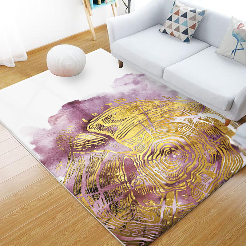 Green Abstract Pattern Area Rug Modern Polyester Area Carpet Stain Resistant Rug for Living Room