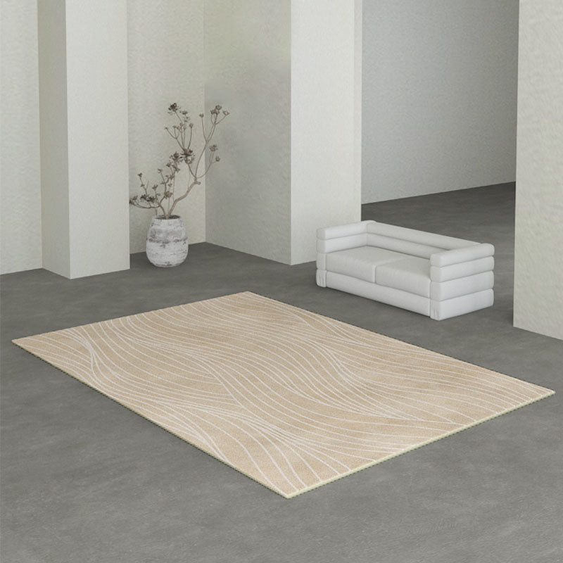 Light Brown Modern Carpet Polyester Graphic Carpet Washable Carpet for Living Room