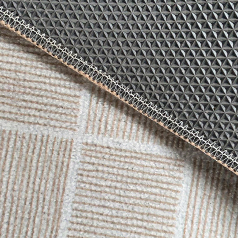 White Modern Carpet Polyester Line Carpet Washable Carpet for Living Room