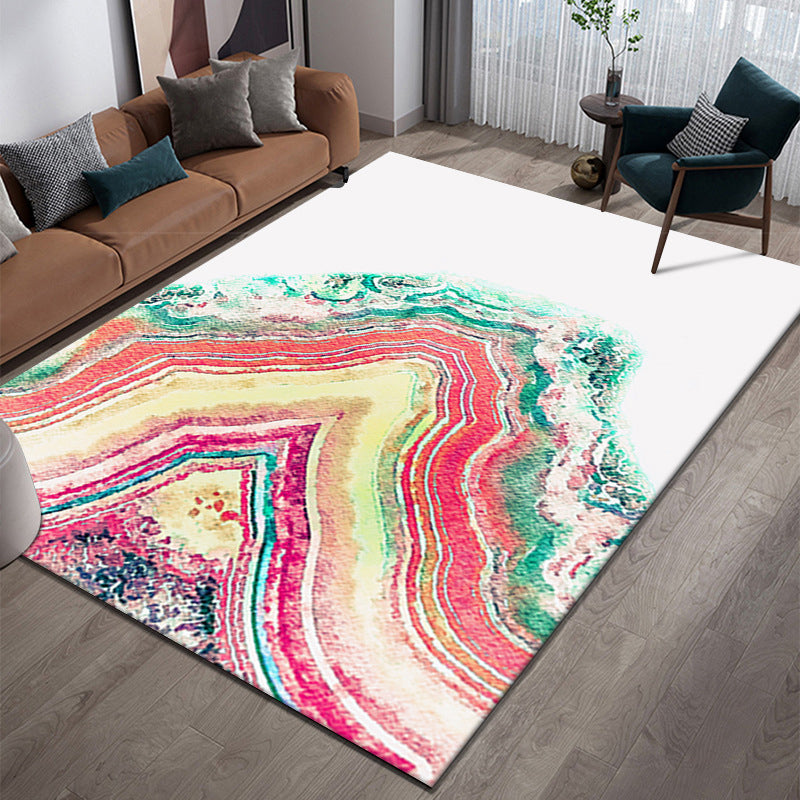 Sky Blue Modern Carpet Polyester Graphic Carpet Washable Carpet for Living Room