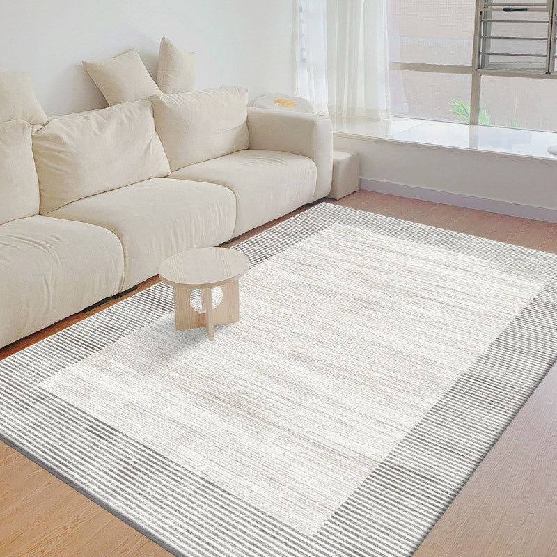Brown Modern Carpet Polyester Line Carpet Non-Slip Backing Carpet for Home Decor