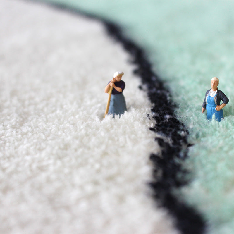 Brown Modern Carpet Polyester Line Carpet Non-Slip Backing Carpet for Home Decor