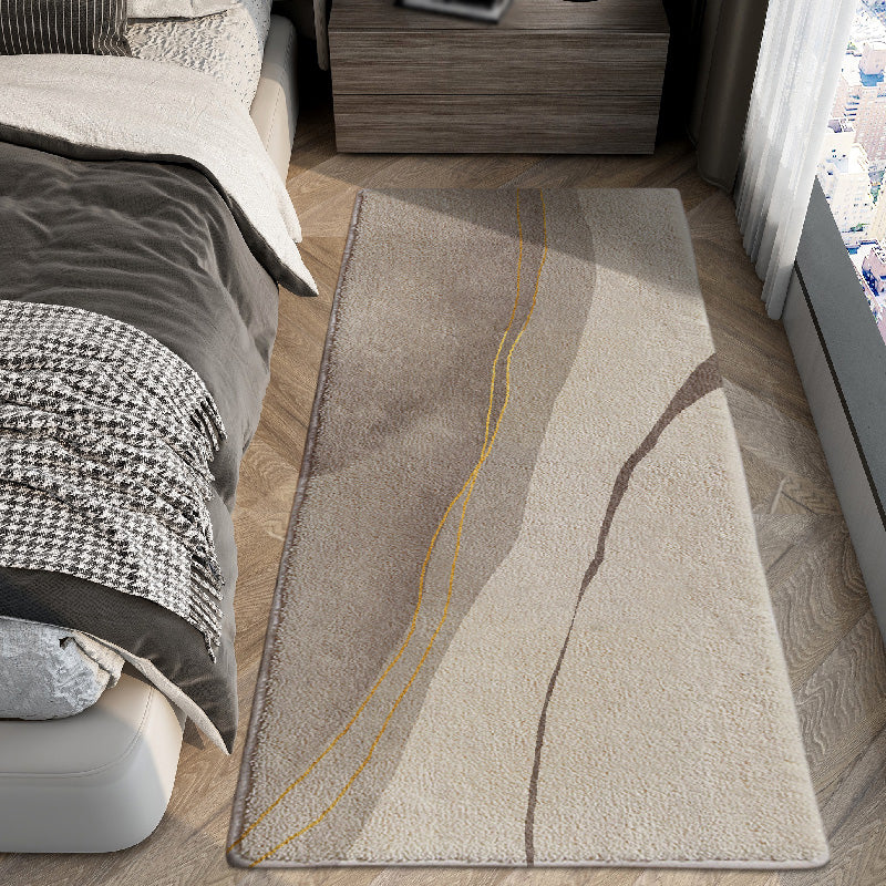 Grey Modern Area Rug Polyester Geometric Pattern Area Carpet Stain Resistant Rug for Bedroom