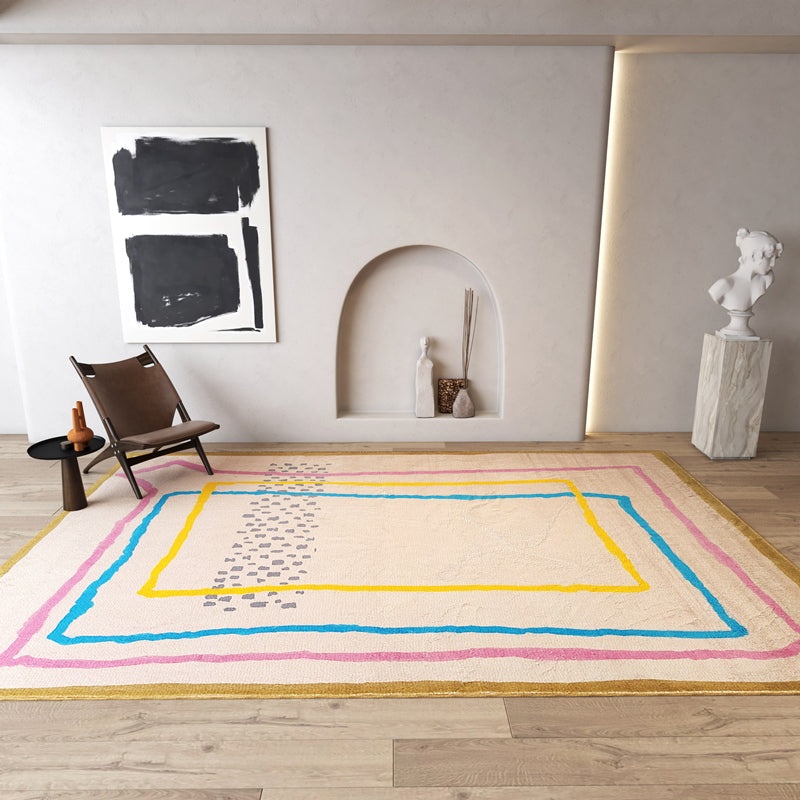 Modern Living Room Area Carpet Tribal Pattern Polyester Area Rug Easy Care Rug