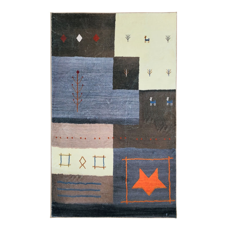 Modern Living Room Area Carpet Tribal Pattern Polyester Area Rug Easy Care Rug