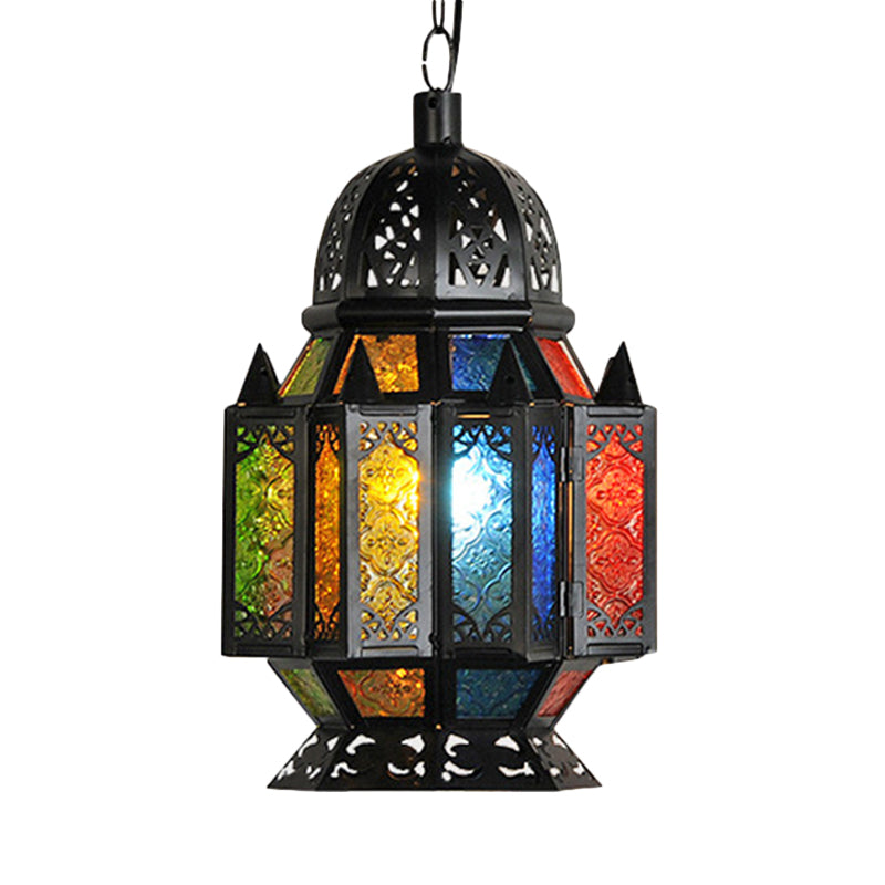 Black Jar Pendant Lamp Decorative Metal 1 Head Hanging Ceiling Light with Adjustable Chain