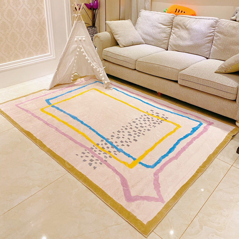 Modern Living Room Area Carpet Tribal Pattern Polyester Area Rug Easy Care Rug