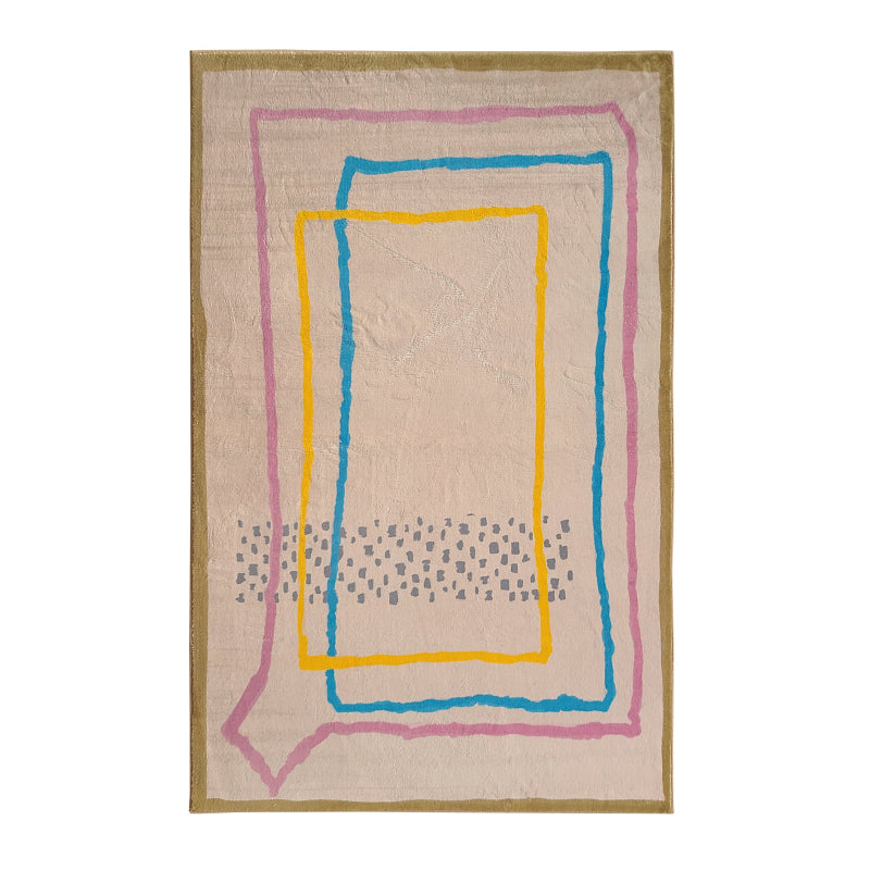 Modern Living Room Area Carpet Tribal Pattern Polyester Area Rug Easy Care Rug