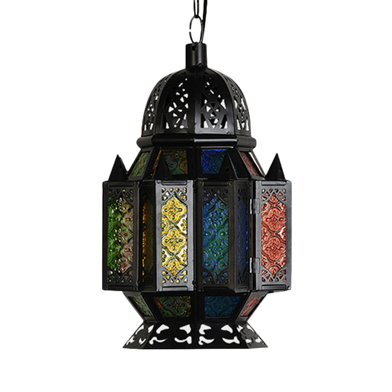 Black Jar Pendant Lamp Decorative Metal 1 Head Hanging Ceiling Light with Adjustable Chain