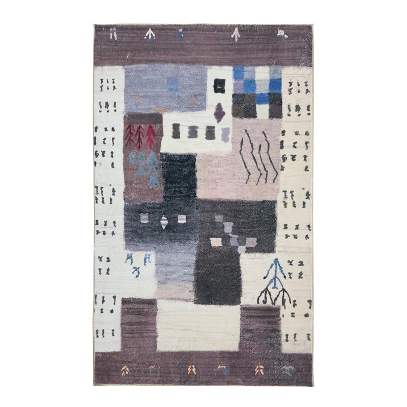 Modern Living Room Area Carpet Tribal Pattern Polyester Area Rug Easy Care Rug