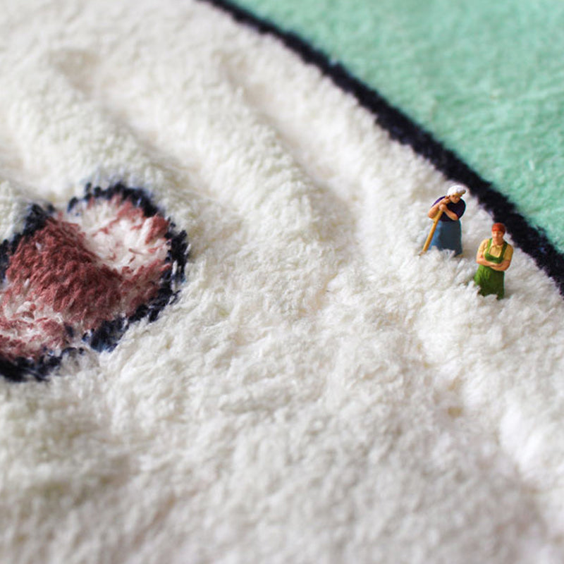 Light Grey Simple Rug Polyester Line Rug Non-Slip Backing Area Rug for Living Room