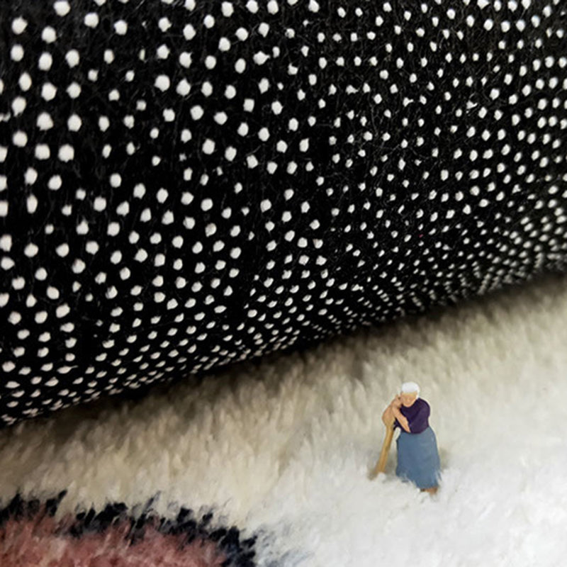 Light Grey Simple Rug Polyester Line Rug Non-Slip Backing Area Rug for Living Room