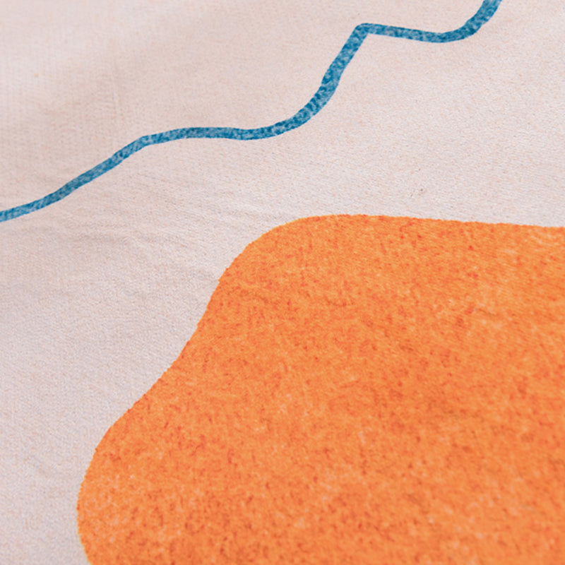 Modern Geometric Print Area Carpet Grey Polyester Area Rug Non-Slip Backing Rug for Bedroom