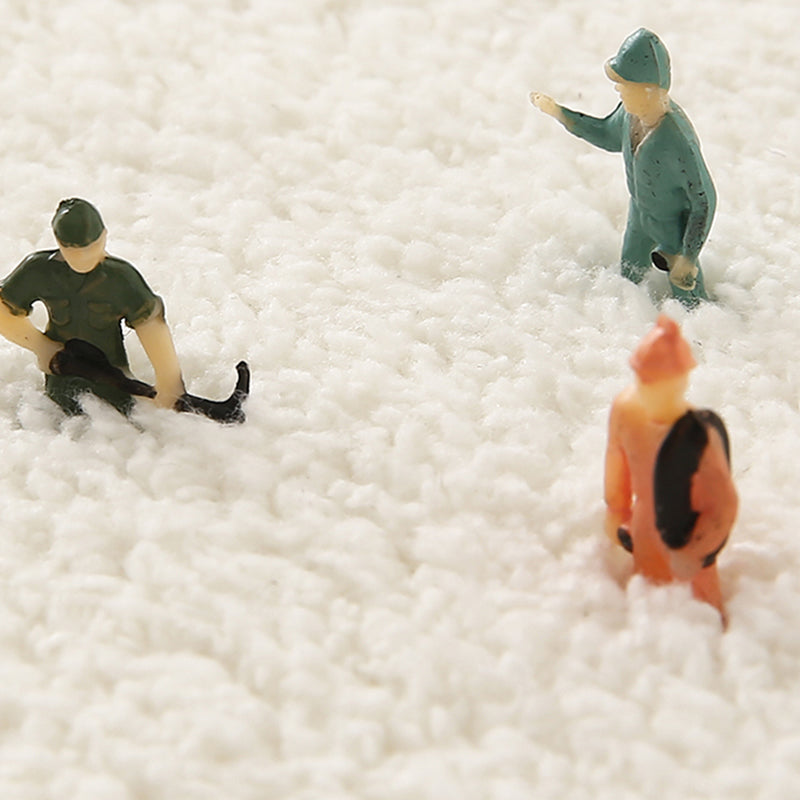 White Modern Carpet Polyester Color Block Carpet Washable Carpet for Living Room