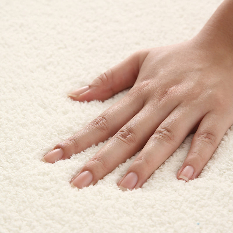 White Modern Carpet Polyester Color Block Carpet Washable Carpet for Living Room