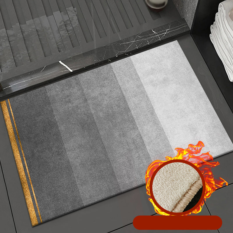 Grey Living Room Rug Modern Color-Blocked Polyester Area Carpet Stain Resistant Rug