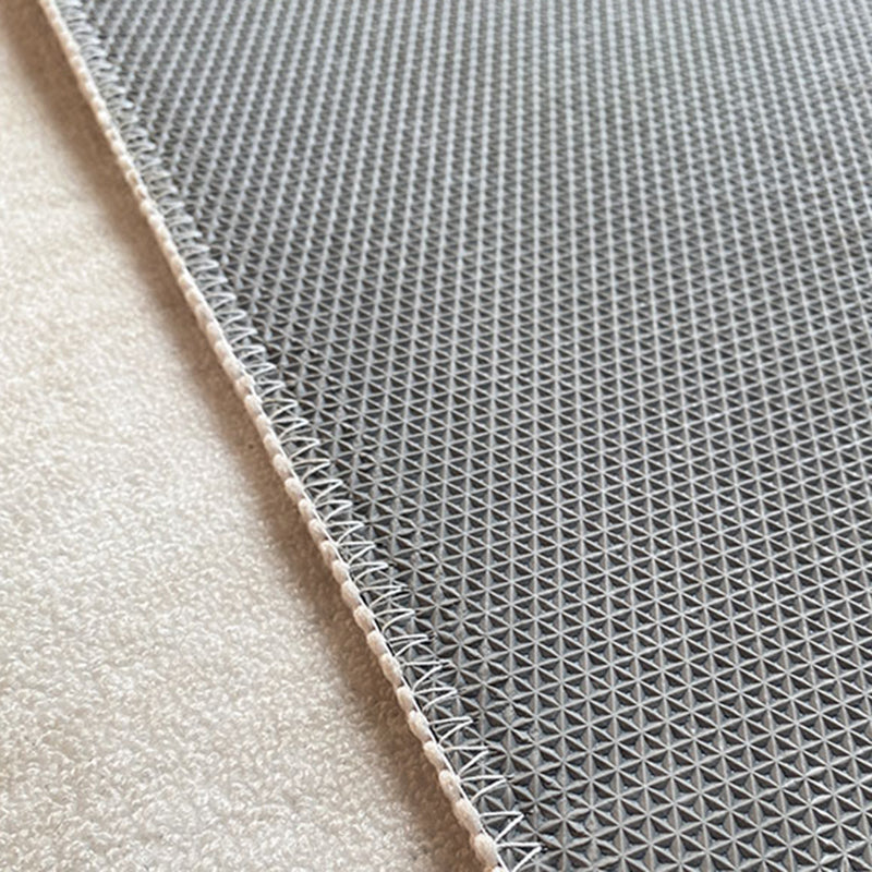 White Minimalist Rug Polyester Color Block Rug Stain Resistant Rug Drawing Room
