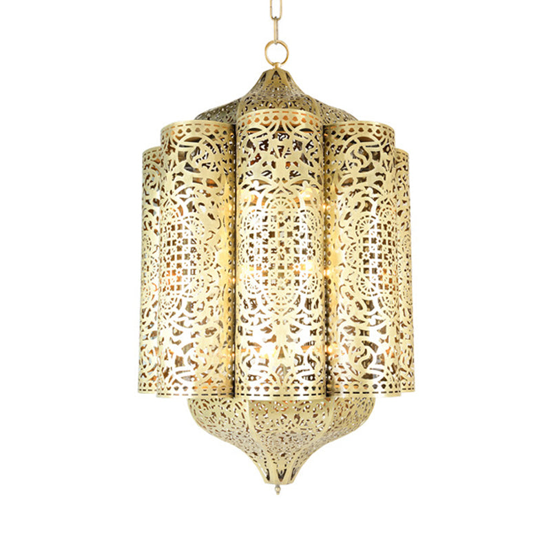 1 tête incurvée lampe suspendue vintage en laiton plafond métal