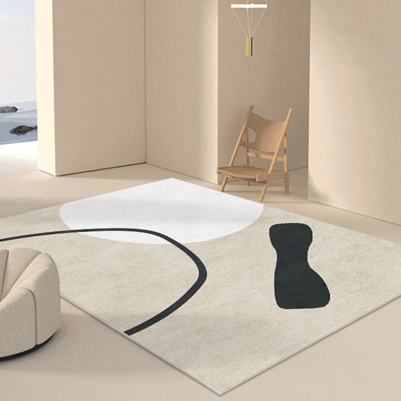 Tapis noir simple en Polyester, bloc de couleur, avec envers antidérapant, pour la décoration de la maison