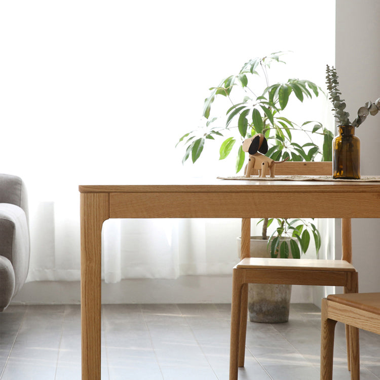 Mesa rectangular de madera maciza, mesa de cocina moderna con 4 patas para restaurante