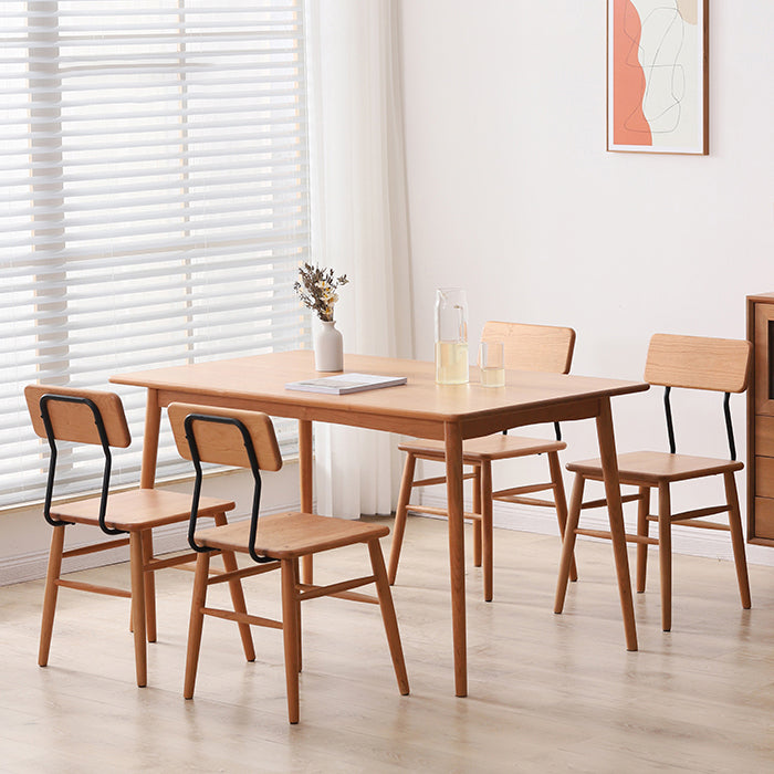 Contemporary Table Solid Wood Dining Table Rectangle for Dining Room Home