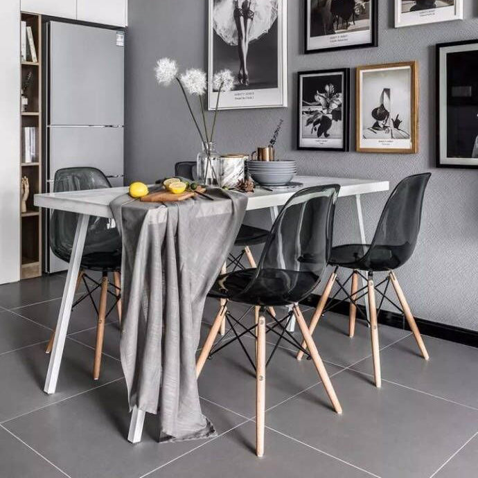 Simple Standard Sintered Stone Top Dining Table Rectangle Shape Dining Table with 6 Legs Base