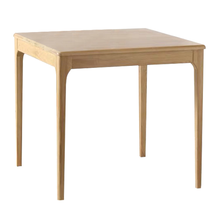 Square Wood Color Dining Table Oak Solid Wood Table Industrial with 4 Legs