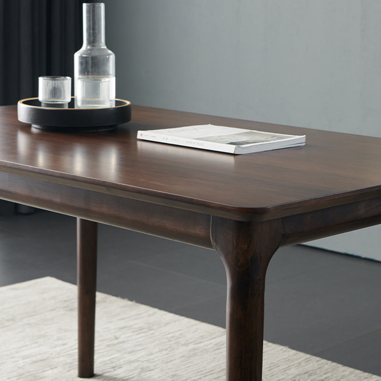 Rectangle Hickory Wooden Dining Table Modern Table in Nature with 4 Legs