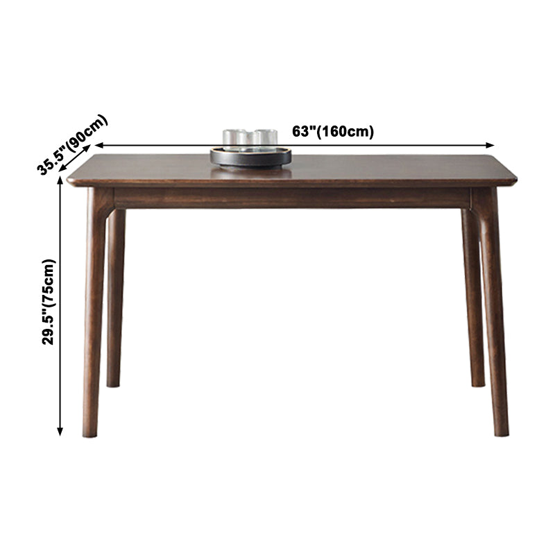 Rectangle Hickory Wooden Dining Table Modern Table in Nature with 4 Legs