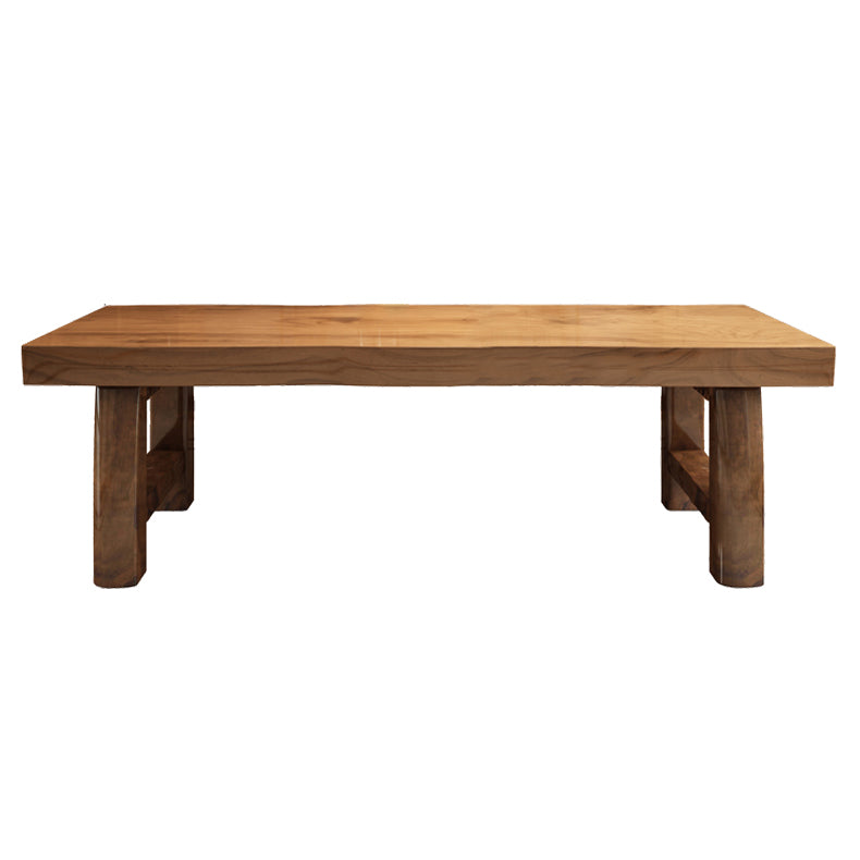 Mesa de comedor marrón de madera sólida simple forma de comedor rectángulo de mesa estándar para cocina