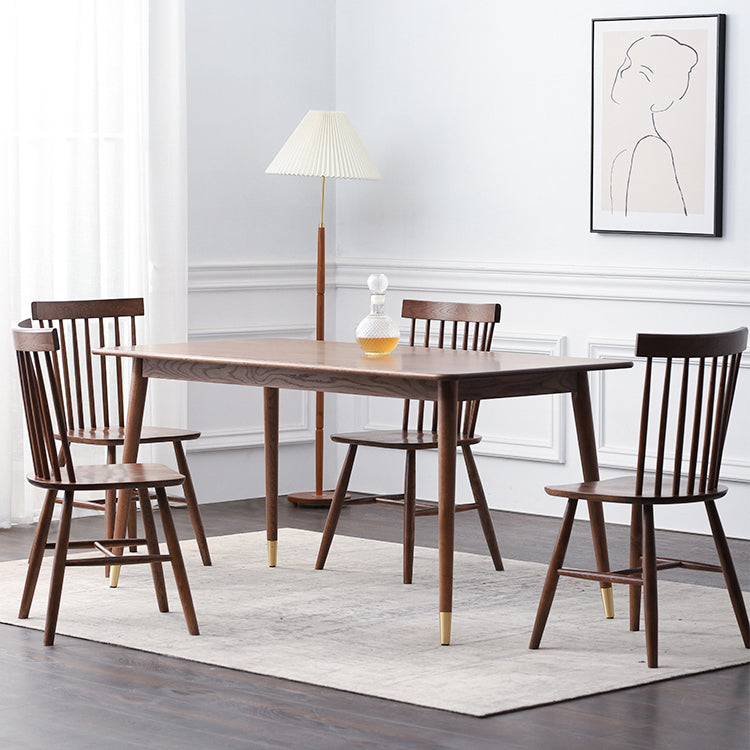 Mesa de comedor de madera rectangular mesa blanca moderna en la naturaleza con 4 patas