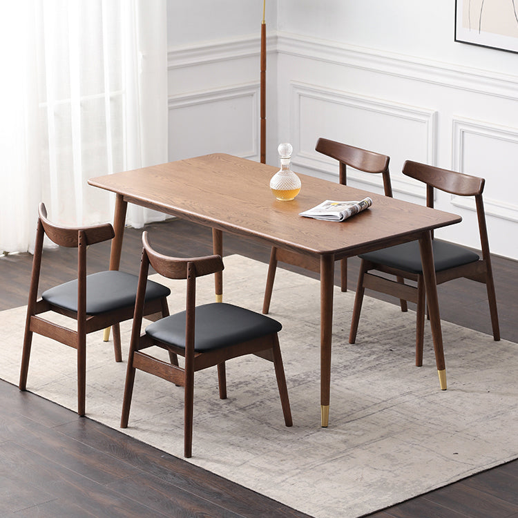 Mesa de comedor de madera rectangular mesa blanca moderna en la naturaleza con 4 patas