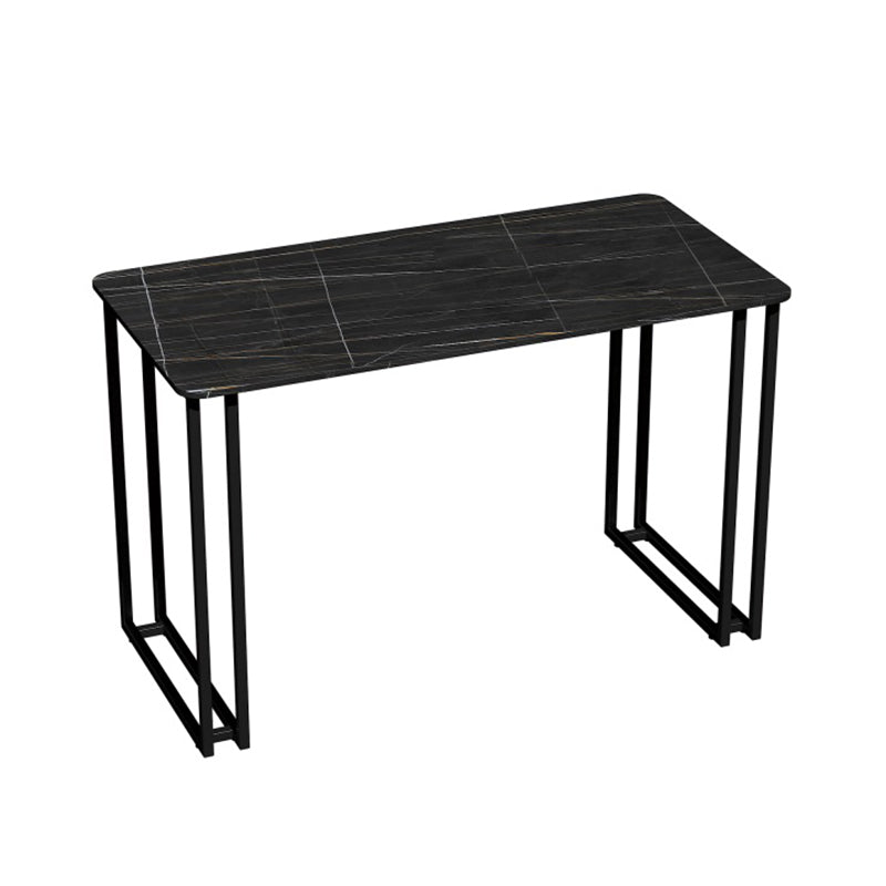 Industrial Sintered Stone Dinner Room Kitchen Table Black Sled Base Table for Dinning Room