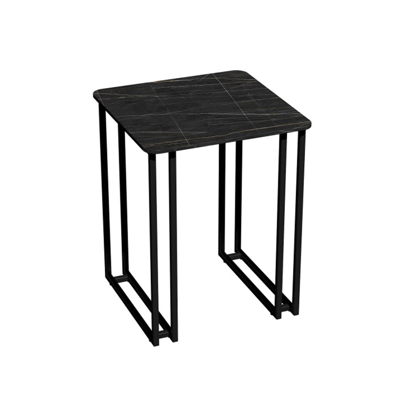 Industrial Sintered Stone Dinner Room Kitchen Table Black Sled Base Table for Dinning Room