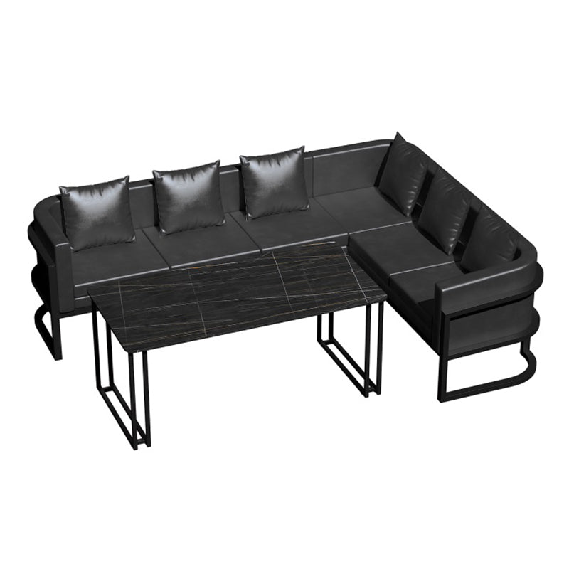 Industrial Sintered Stone Dinner Room Kitchen Table Black Sled Base Table for Dinning Room
