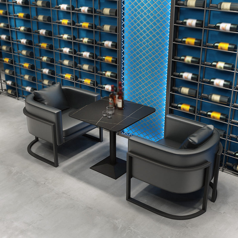 Industrial Style Sintered Stone Dinner Room Kitchen Table Black Metal Base Table for Dinning Room