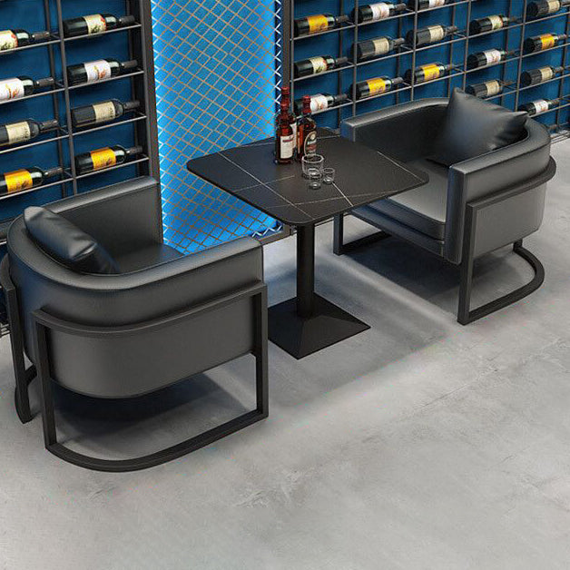 Industrial Style Sintered Stone Dinner Room Kitchen Table Black Metal Base Table for Dinning Room