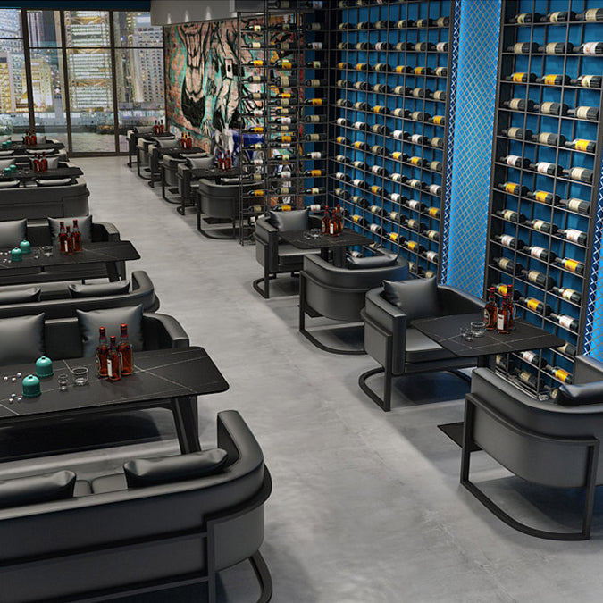 Industrial Style Sintered Stone Dinner Room Kitchen Table Black Metal Base Table for Dinning Room