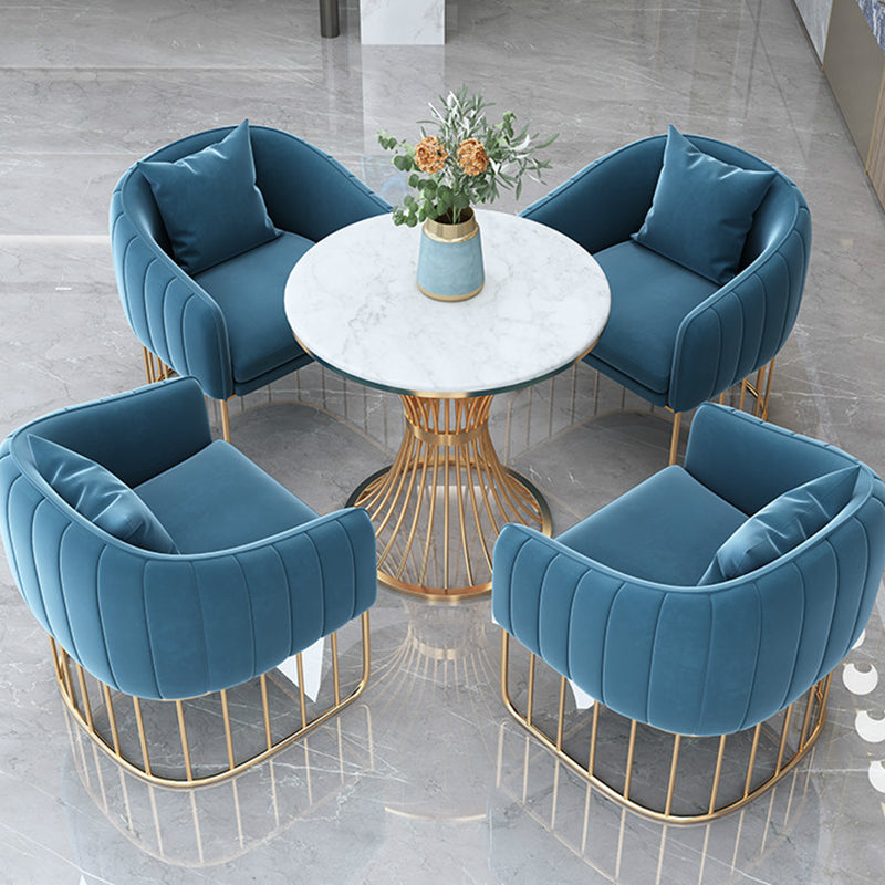 Luxury Style Sintered Stone Dining Table Single Pedestal Base Round Table for Home
