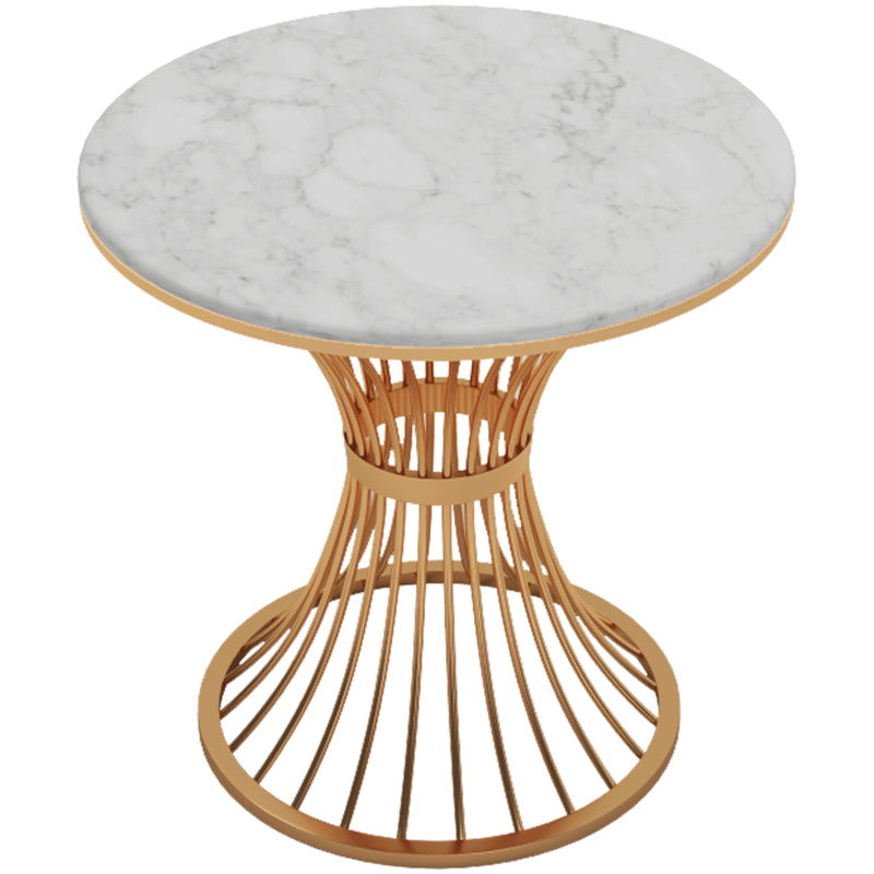 Luxury Style Sintered Stone Dining Table Single Pedestal Base Round Table for Home