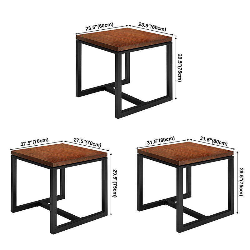 Tavolo da cucina in legno in legno massiccio industriale Tavolo quadrata marrone per sala da pranzo