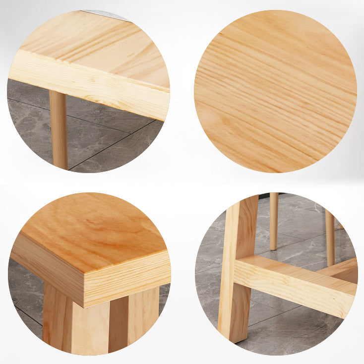 Rectangle Pine Solid Wood Table Modern Dining Table with Double Pedestal