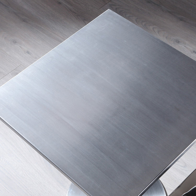 Industrial Dining Room Table Stainless Steel Table with Pedestal Table