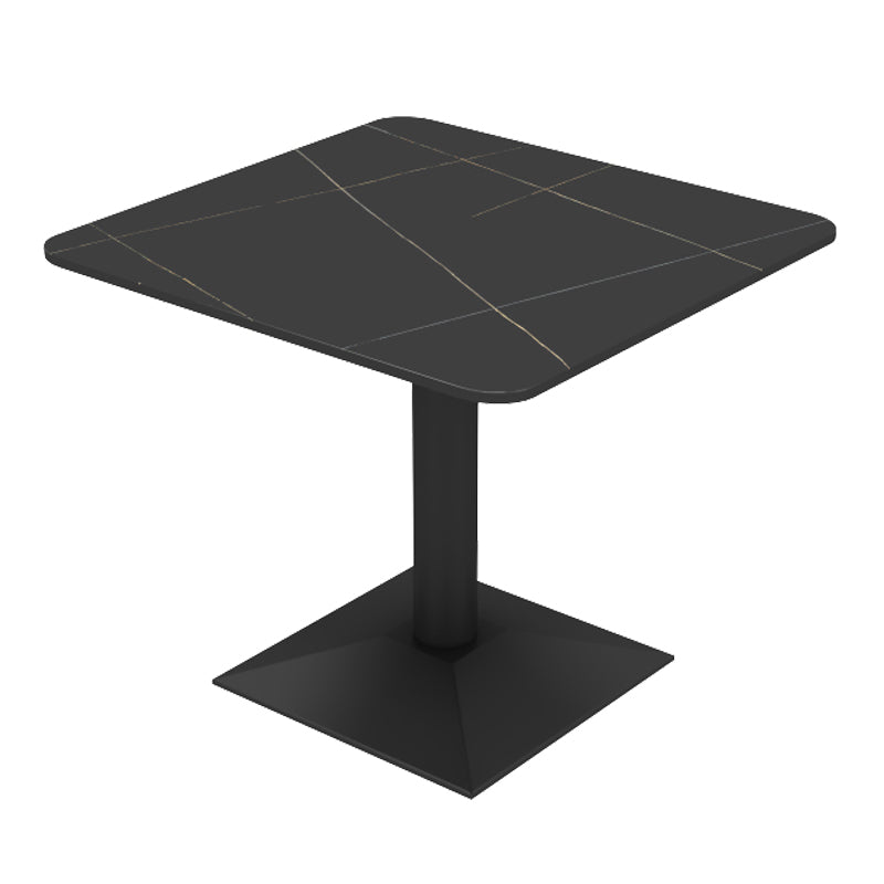 Industrial Style Sintered Stone Dinner Room Kitchen Table Black Sled Base Table for Dinning Room