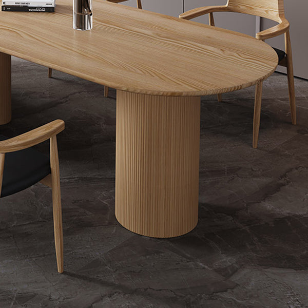 Table à manger en bois massif en pin moderne double table de forme libre de base de piédestal pour la maison