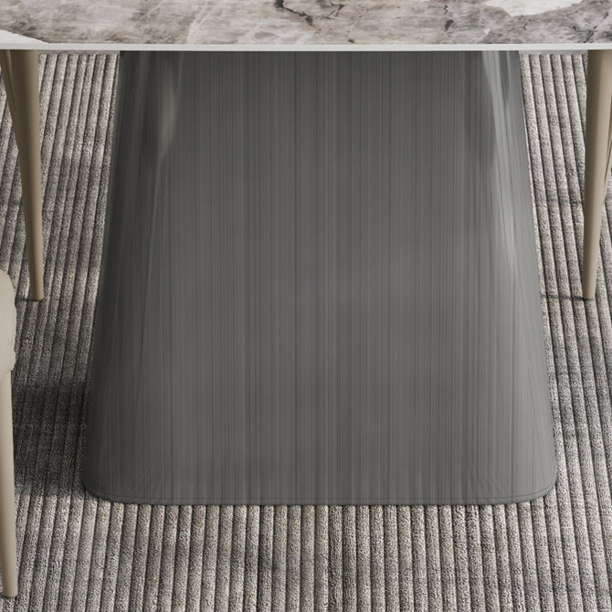Rechteck gesinterte Stein Esstisch Moderner Tisch mit grauem Metallpodest