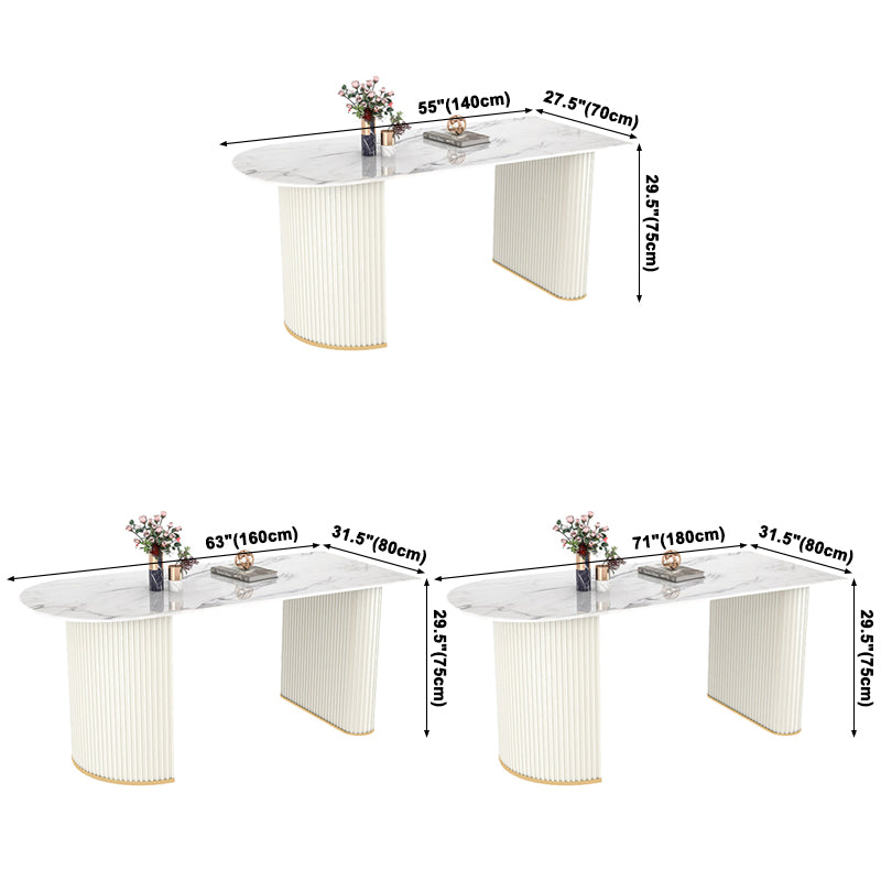 Table à manger en pierre de style simplicité Double base de base de base de base de forme libre pour la maison